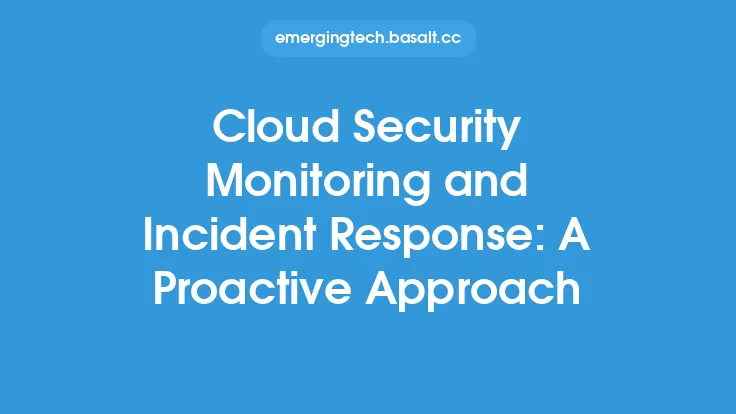 Cloud Security Monitoring and Incident Response: A Proactive Approach Thumbnail