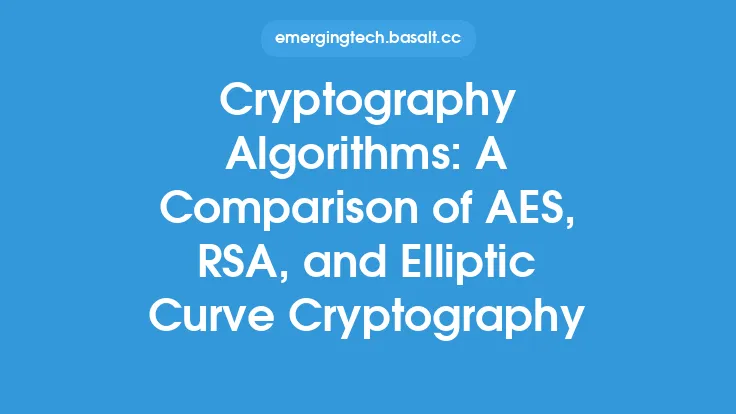 Cryptography Algorithms: A Comparison of AES, RSA, and Elliptic Curve Cryptography Thumbnail