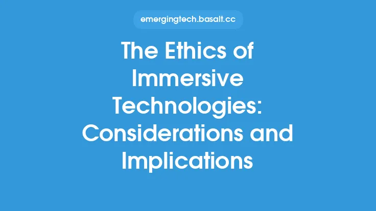 The Ethics of Immersive Technologies: Considerations and Implications Thumbnail