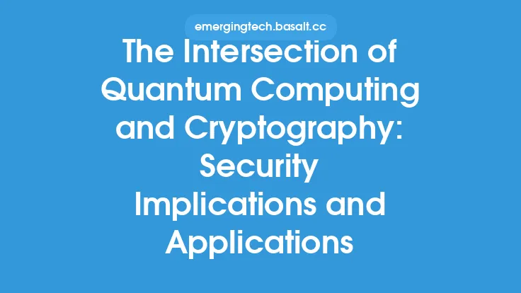 The Intersection of Quantum Computing and Cryptography: Security Implications and Applications Thumbnail