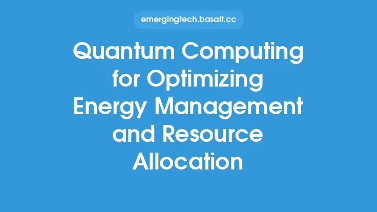 Quantum Computing for Optimizing Energy Management and Resource Allocation Thumbnail