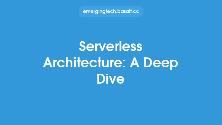 Serverless Architecture: A Deep Dive Thumbnail